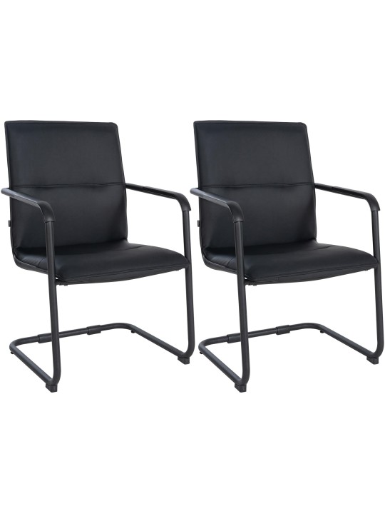 Juego de 2 sillas de visita Seattle, negro/negro
