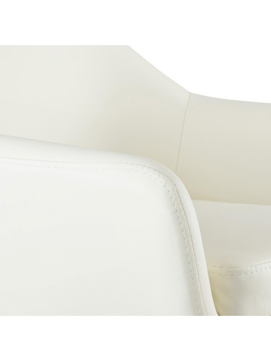 Juego de 2 taburetes de bar Grant de piel sintética, crema