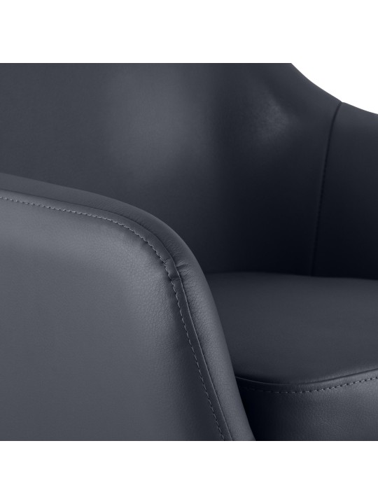 Juego de 2 taburetes de bar Grant de piel sintética, negro