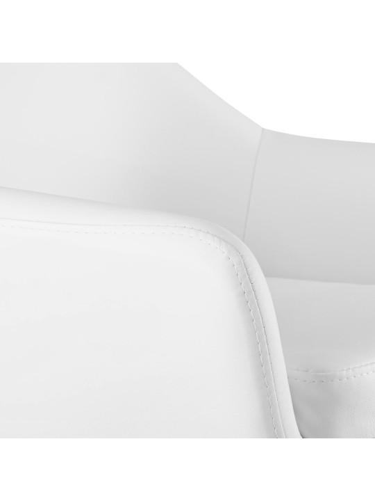 Juego de 2 taburetes de bar Grant de piel sintética, blanco