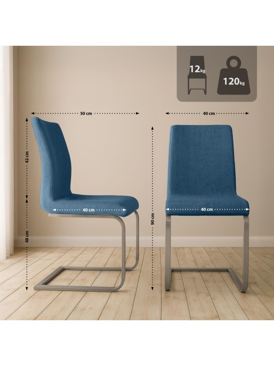 Silla de comedor Belfort TEJIDO, azul Silla de comedor Belfort TEJIDO, azul