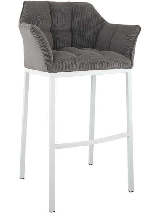Taburete de bar Damaso W Cord con estructura de 4 pies, taupe