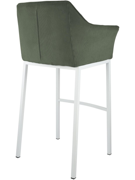 Taburete de bar Damaso W Cord con estructura de 4 pies, verde