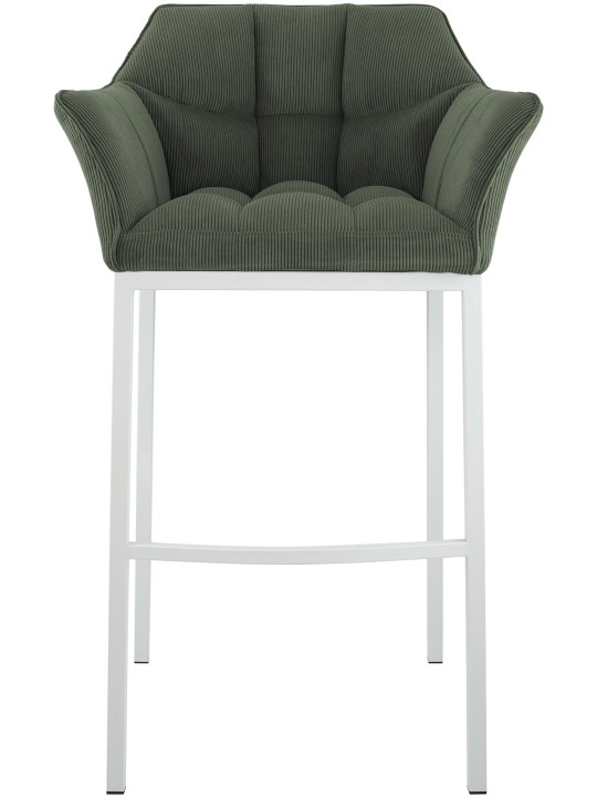 Taburete de bar Damaso W Cord con estructura de 4 pies, verde