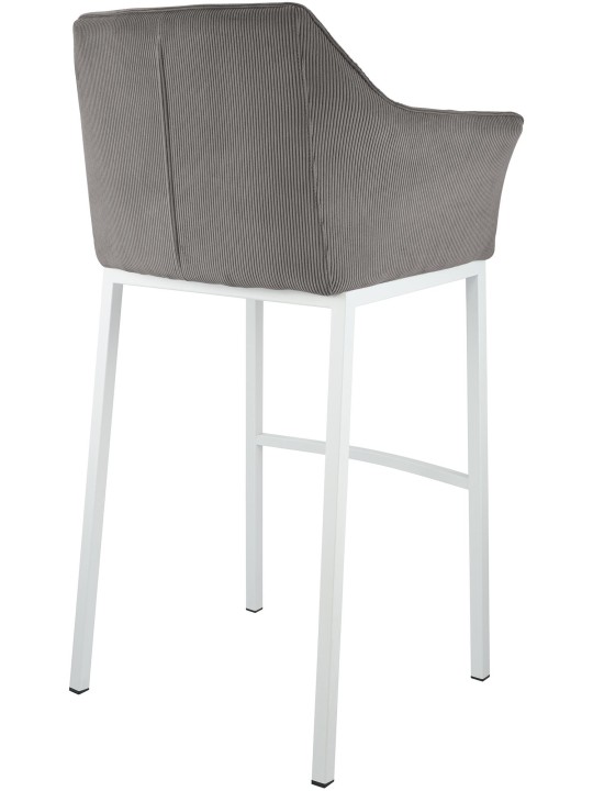 Taburete de bar Damaso W Cord con estructura de 4 pies, gris