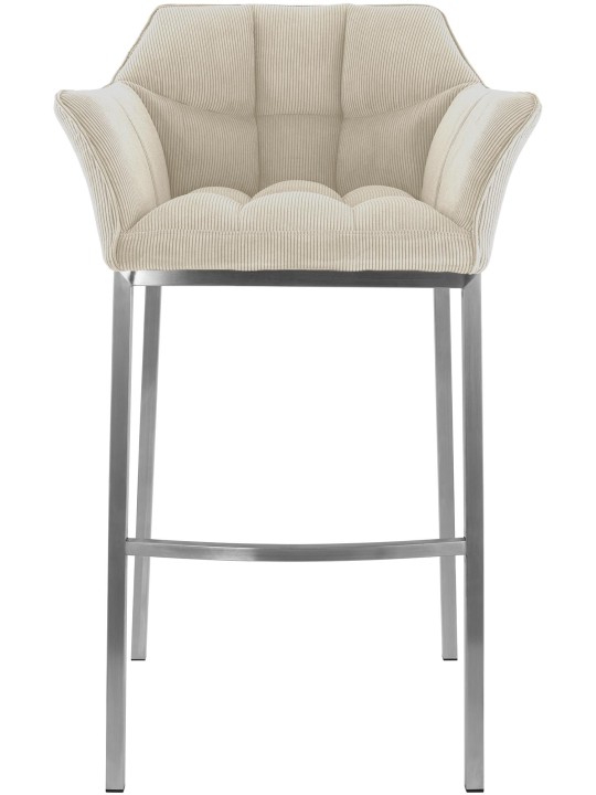 Taburete de bar Damaso E Cord con estructura de 4 pies, crema Taburete de bar Damaso E Cord con estructura de 4 pies, crema