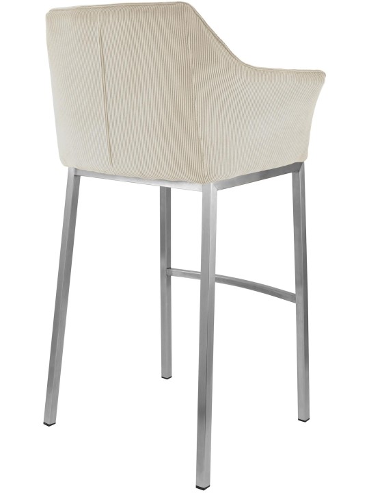 Taburete de bar Damaso E Cord con estructura de 4 pies, crema Taburete de bar Damaso E Cord con estructura de 4 pies, crema