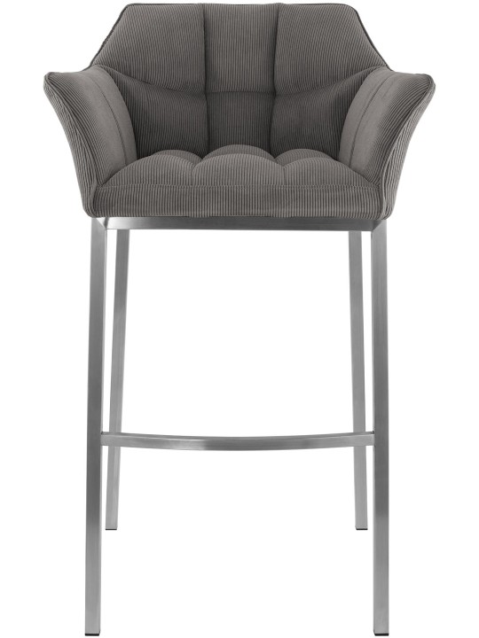 Taburete de bar Damaso E Cord con estructura de 4 pies, taupe