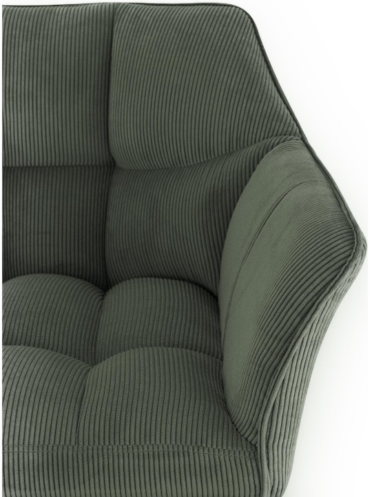 Taburete de bar Damaso E Cord con estructura de 4 pies, verde