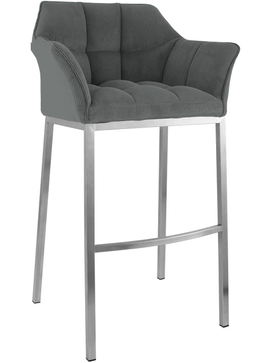 Taburete de bar Damaso E Cord con estructura de 4 pies, gris Taburete de bar Damaso E Cord con estructura de 4 pies, gris