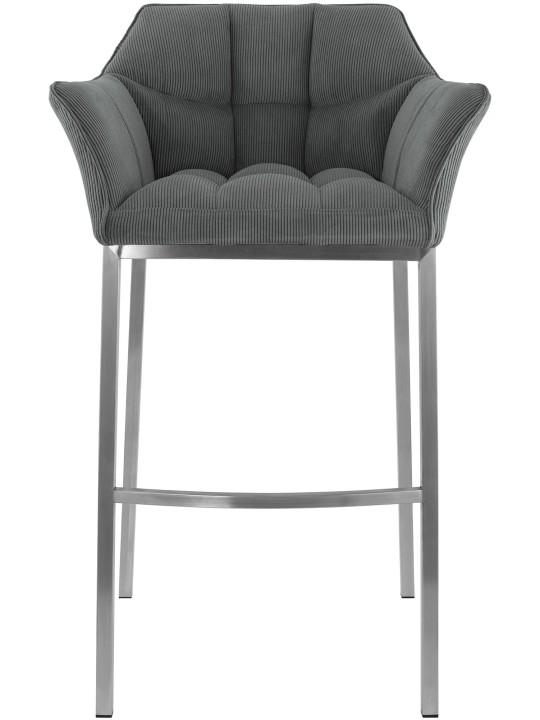 Taburete de bar Damaso E Cord con estructura de 4 pies, gris Taburete de bar Damaso E Cord con estructura de 4 pies, gris