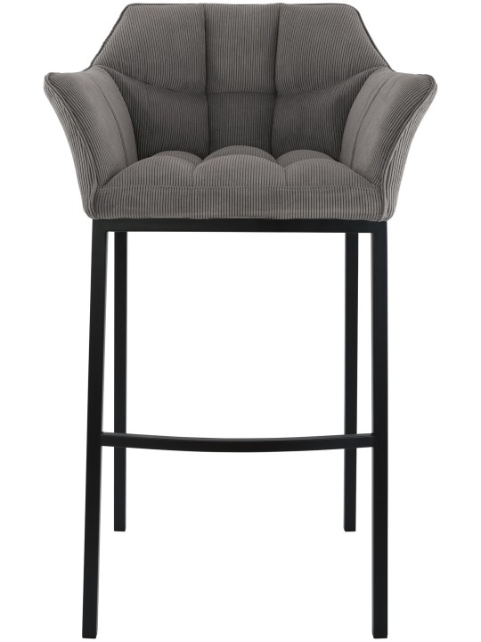 Taburete de bar Damaso B Cord con estructura de 4 pies, taupe