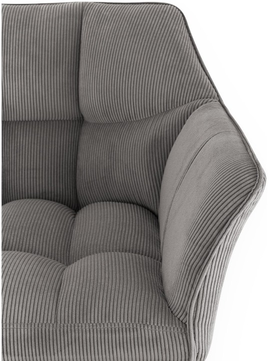 Taburete de bar Damaso B Cord con estructura de 4 pies, taupe