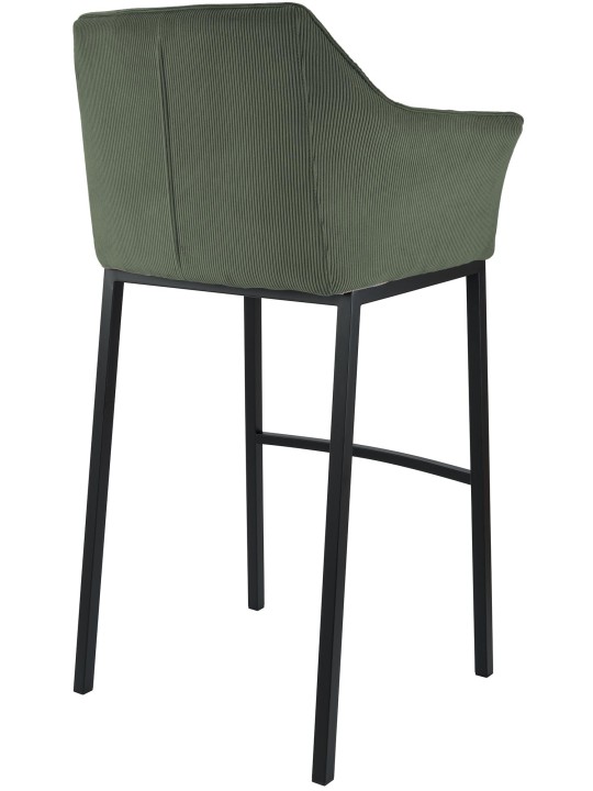 Taburete de bar Damaso B Cord con estructura de 4 pies, verde Taburete de bar Damaso B Cord con estructura de 4 pies, verde