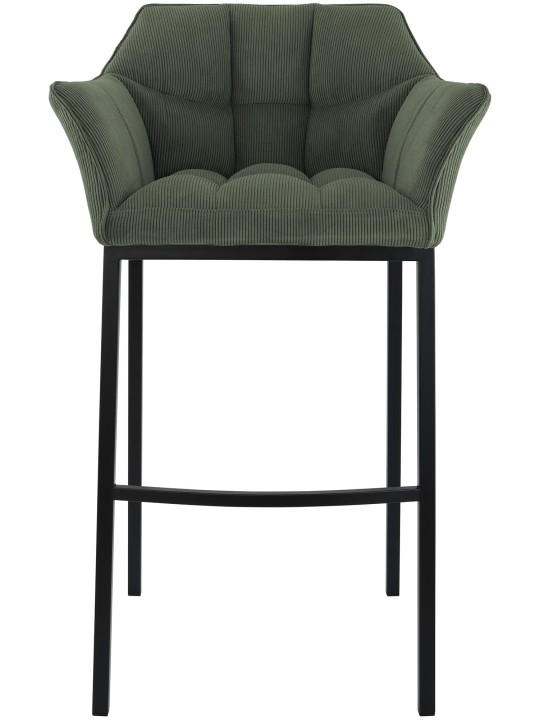 Taburete de bar Damaso B Cord con estructura de 4 pies, verde Taburete de bar Damaso B Cord con estructura de 4 pies, verde