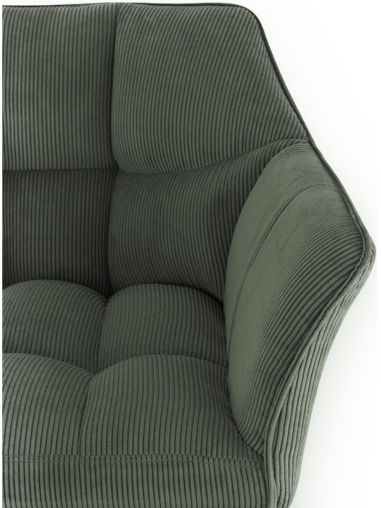 Taburete de bar Damaso B Cord con estructura de 4 pies, verde Taburete de bar Damaso B Cord con estructura de 4 pies, verde