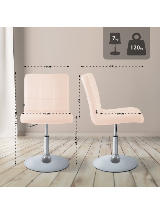 Silla Ricky símil piel, crema