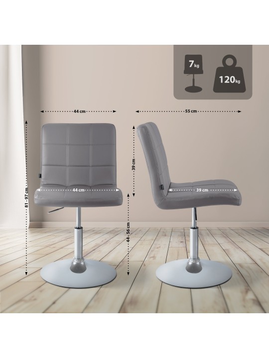 Silla Ricky símil piel, gris