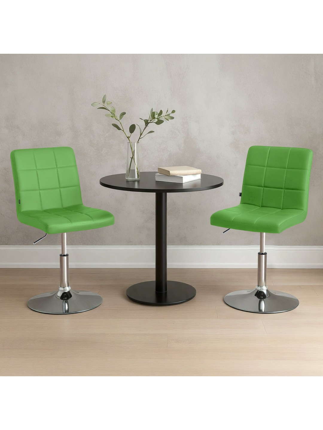 Silla Ricky símil piel, verde