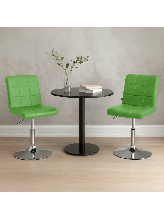 Silla Ricky símil piel, verde