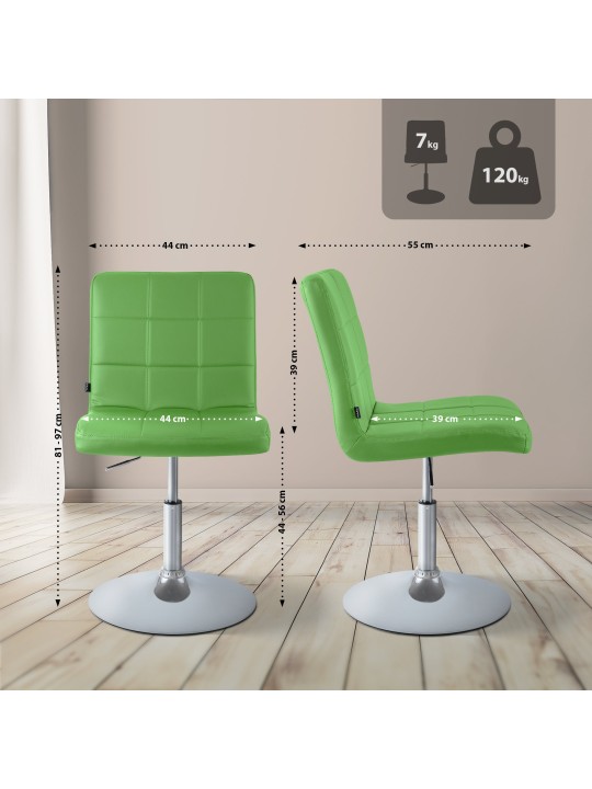 Silla Ricky símil piel, verde