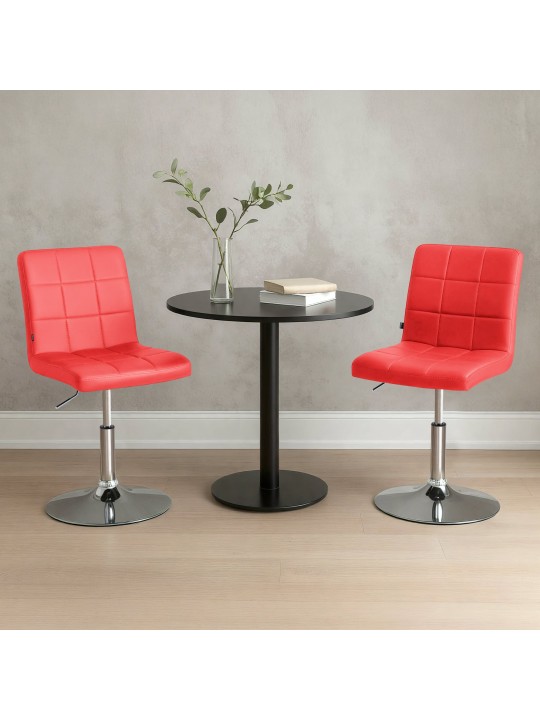 Silla Ricky símil piel, rojo