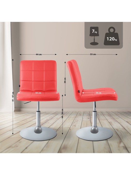 Silla Ricky símil piel, rojo