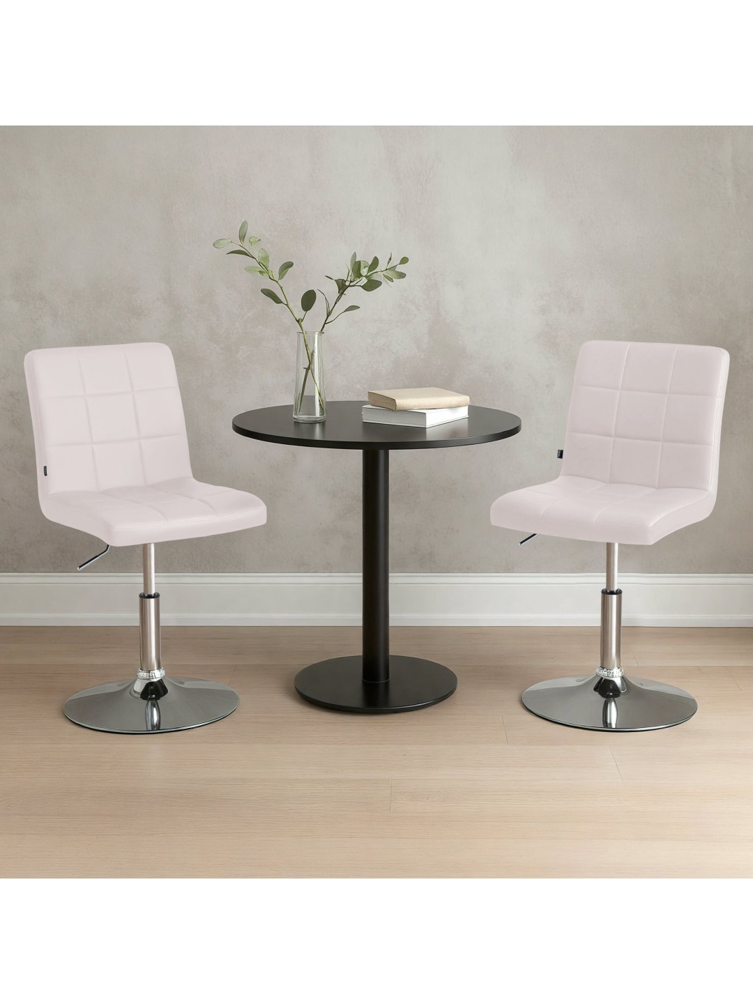 Silla Ricky símil piel, blanco