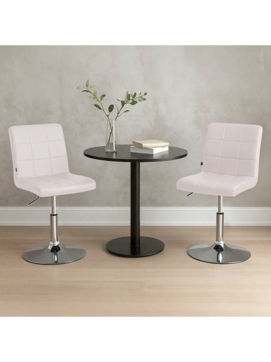 Silla Ricky símil piel, blanco