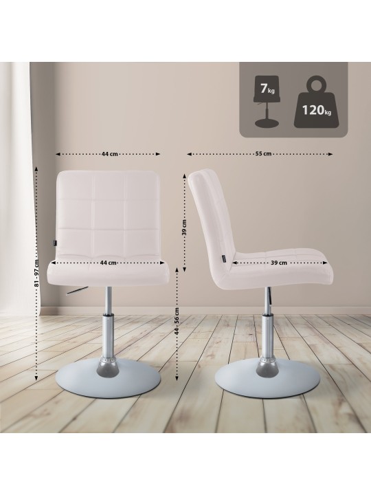 Silla Ricky símil piel, blanco