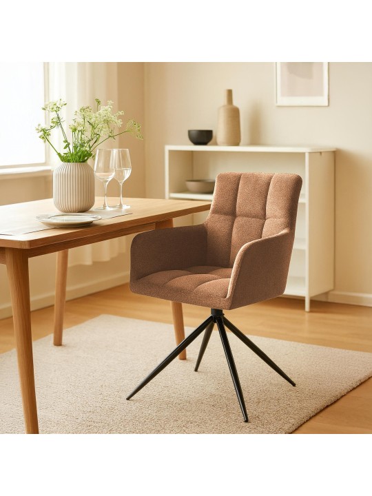 Silla de comedor Jonah tela, naranja