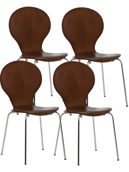 Juego de 4 sillas de visita Diego, marrón