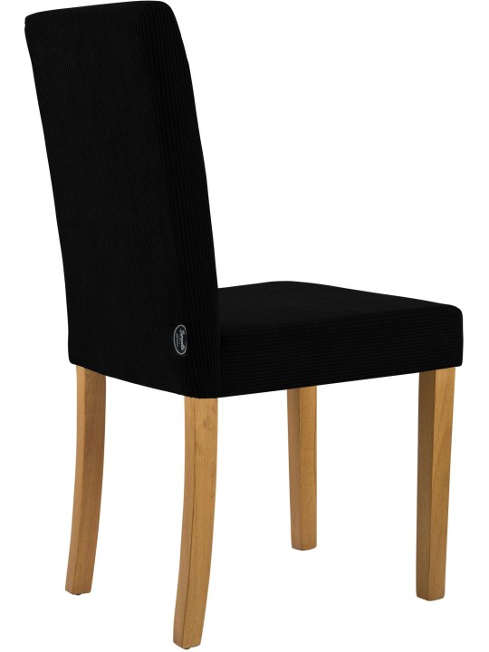 Juego de 2 sillas de comedor Ina Cord luz antigua, negro