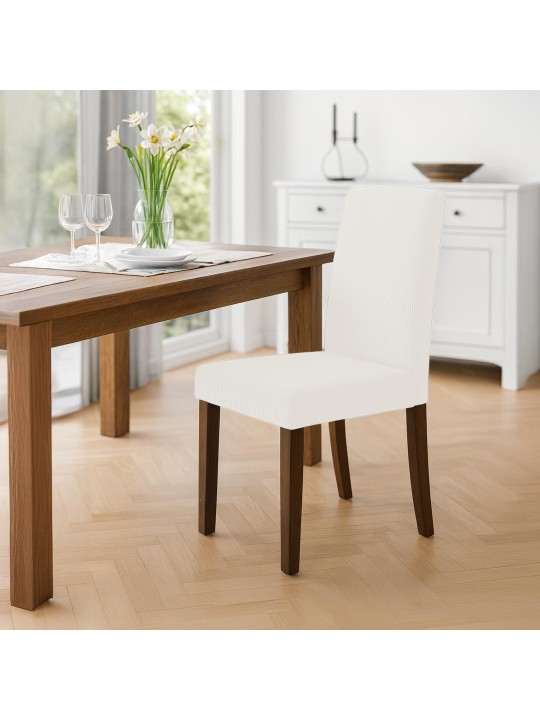 Juego de 2 sillas de comedor Ina Cordón antiguo oscuro, crema