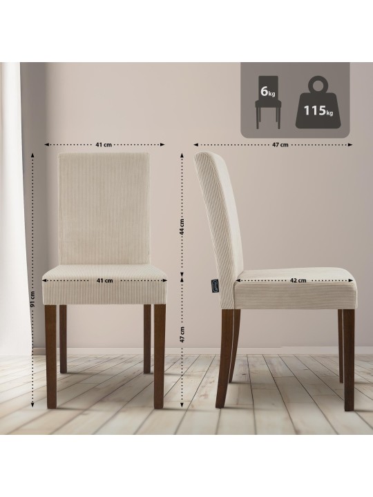 Juego de 2 sillas de comedor Ina Cordón antiguo oscuro, marrón claro