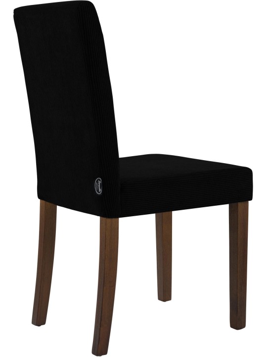 Juego de 2 sillas de comedor Ina Cordón antiguo oscuro, negro