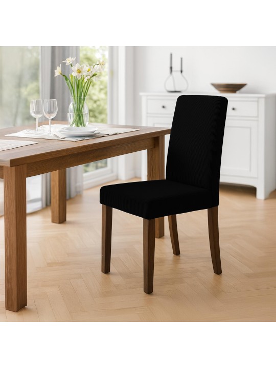 Juego de 2 sillas de comedor Ina Cordón antiguo oscuro, negro