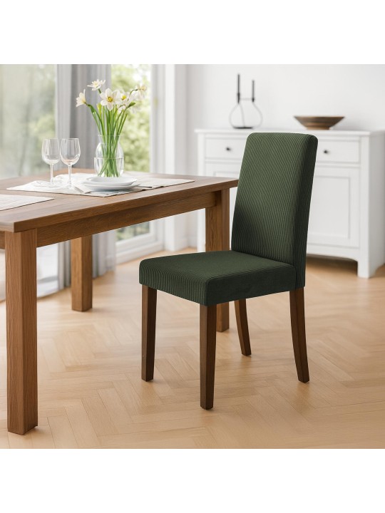 Juego de 2 sillas de comedor Ina Cordón antiguo oscuro, verde