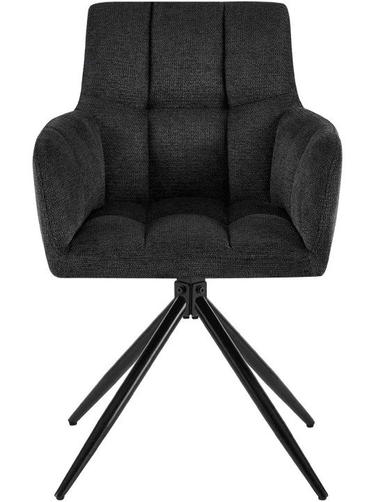 Juego de 2 sillas de comedor tela Jonah, negro Juego de 2 sillas de comedor tela Jonah, negro