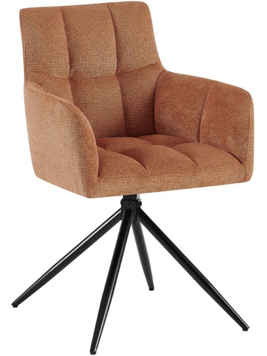 Juego de 2 sillas de comedor tela Jonah, naranja