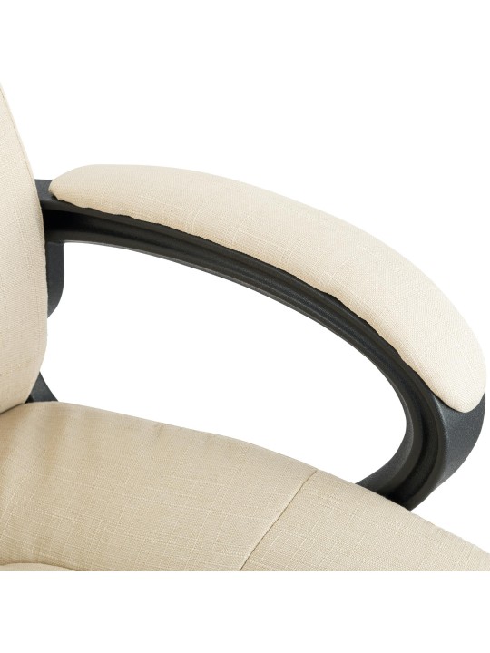 Silla de oficina XL Sparta tela, crema