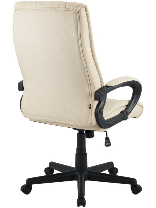 Silla de oficina XL Sparta tela, crema