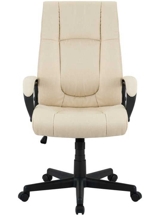 Silla de oficina XL Sparta tela, crema