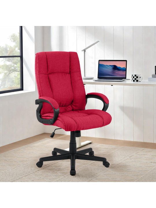Silla de oficina XL Sparta tela, rojo