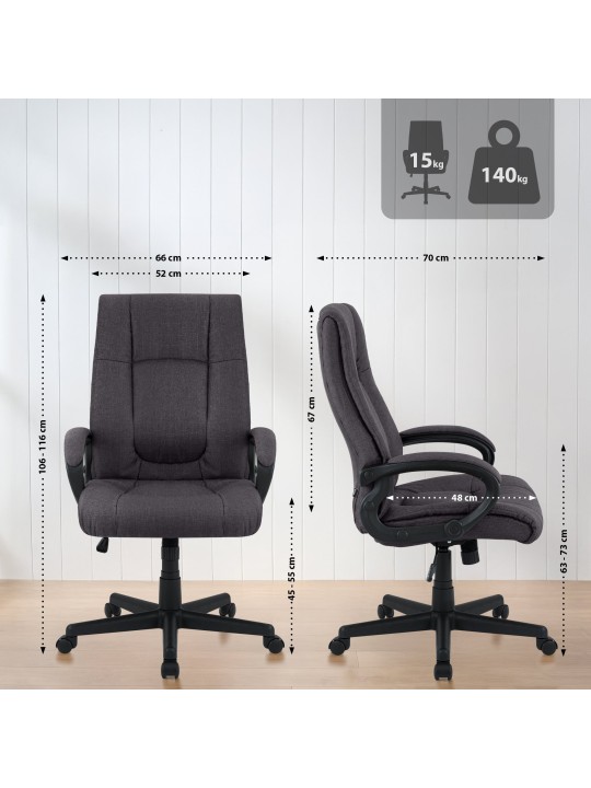 Silla de oficina XL Sparta tela, negro