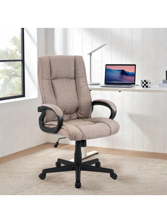 Silla de oficina XL Sparta tela, taupe