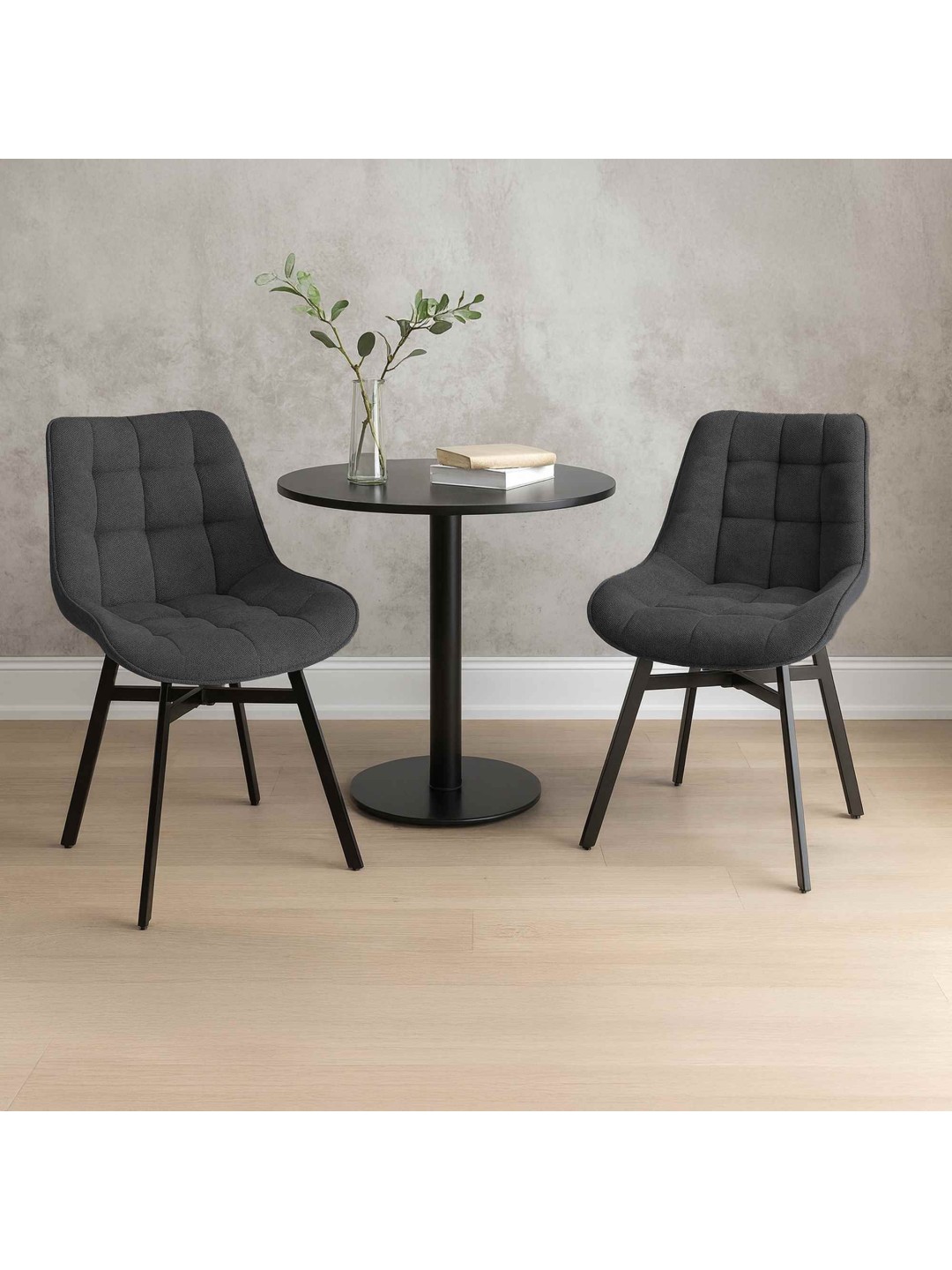 Silla Colby tela, gris oscuro