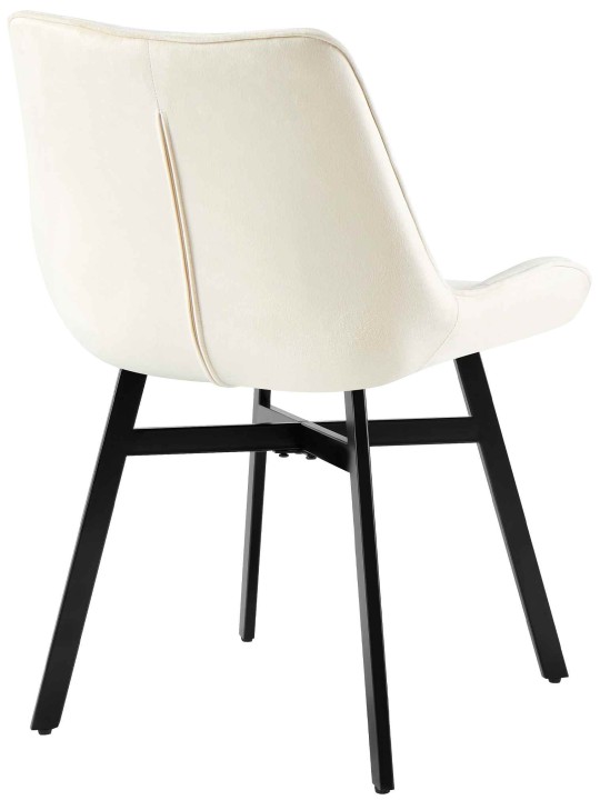 Silla Colby Terciopelo, crema