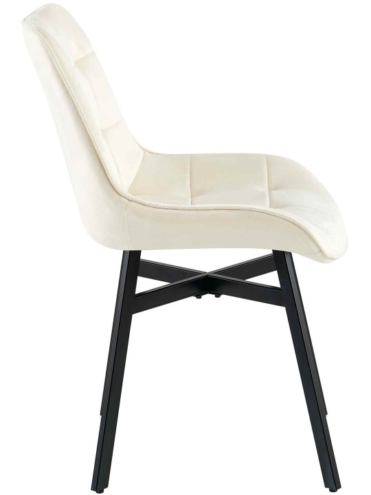 Silla Colby Terciopelo, crema