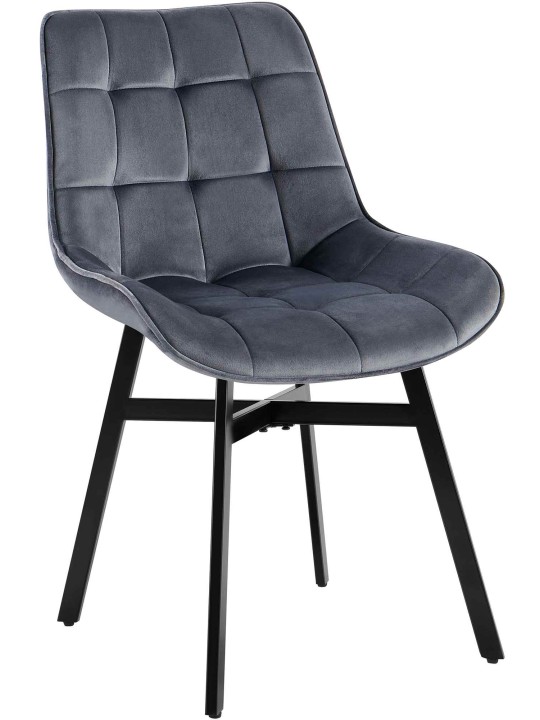 Silla Colby Terciopelo, gris oscuro